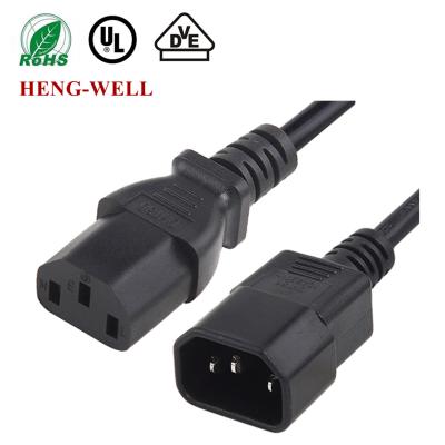 China Black US Power Extension Cord , 10A 15A 125V 250V 18AWG Computer Power Cord for sale