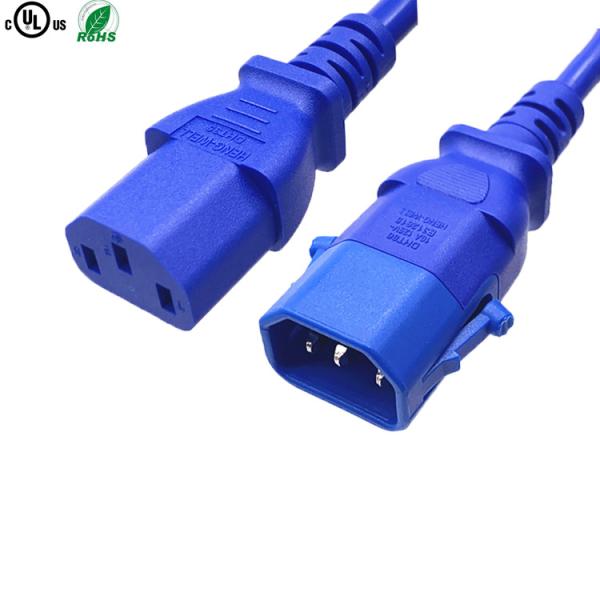 Quality Black US Power Extension Cord , 10A 15A 125V 250V 18AWG Computer Power Cord for sale