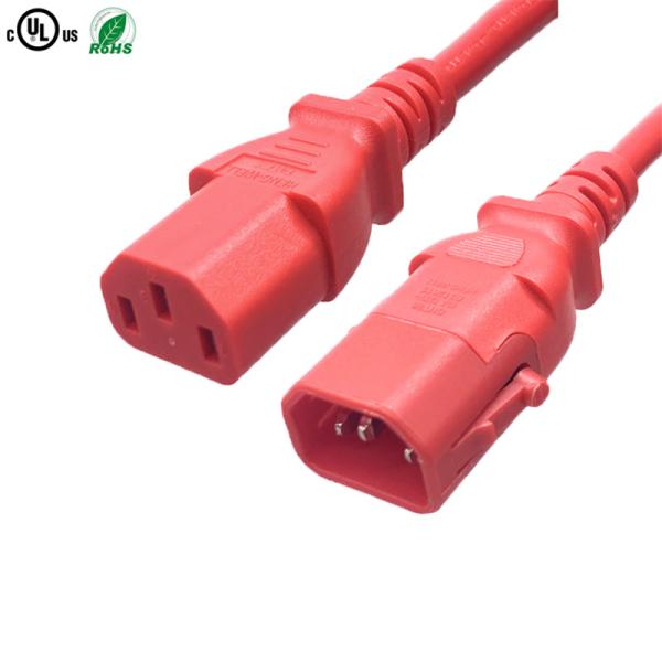 Quality Black US Power Extension Cord , 10A 15A 125V 250V 18AWG Computer Power Cord for sale