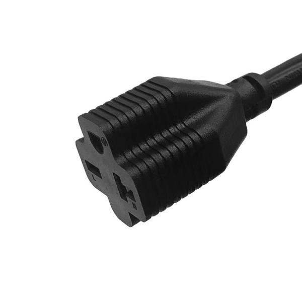 Quality 125V USA Extension Cord , UL 3 Pin Plug To 5-15R 10-15A US Power Cord for sale