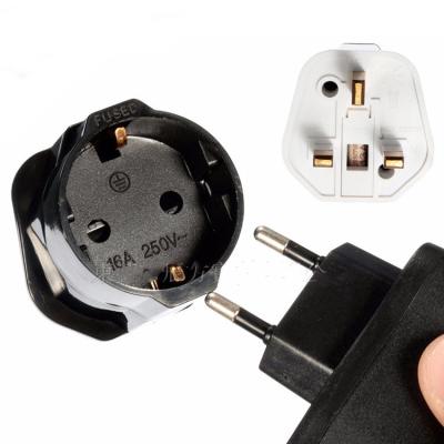 China CCC CE AC Travel Plug Adapter White Black European To British Conversion for sale