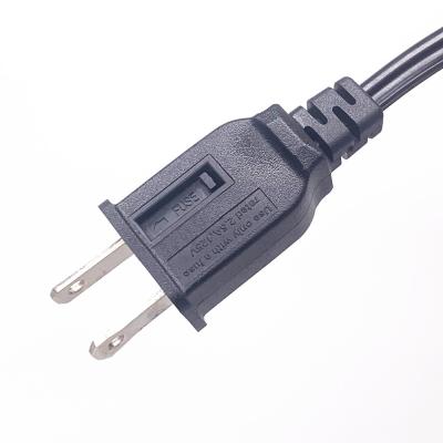 China 18AWG US Power Cord , NEMA 1-15P 2.5 Amp Fuse Plug AC Power Supply Cord en venta