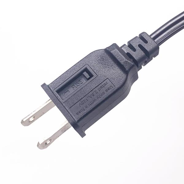 Quality 18AWG US Power Cord , NEMA 1-15P 2.5 Amp Fuse Plug AC Power Supply Cord for sale