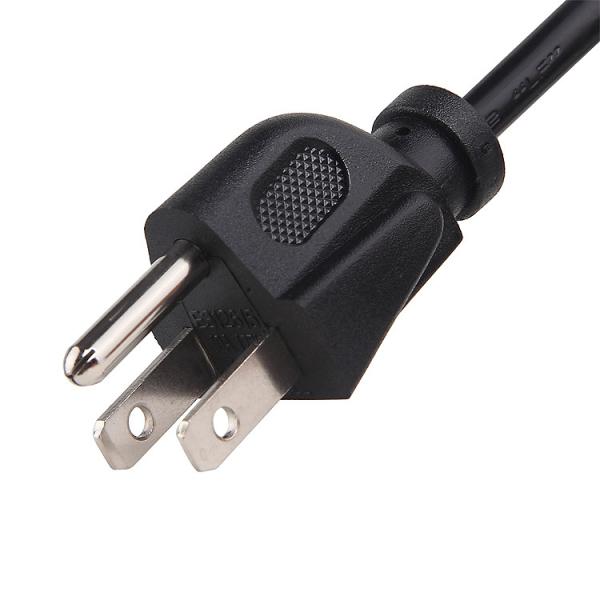 Quality Black USA Power Cord 0.75m 5m 3 Pin NEMA 5-15P Plug To IEC 320 C13 US Type for sale