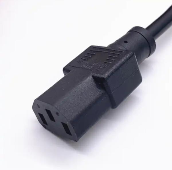 Quality PVC 3 Pin Japan Power Cable , IEC 320 C13 AC Power Cord 1.8m Black Customized for sale