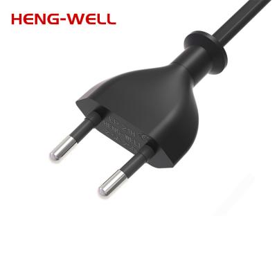 China 2 puntas del cable de alimentación UE ENEC enchufe eléctrica 2.5A 250V 2 pines Negro Blanco Gris en venta