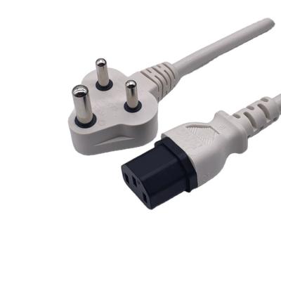 China BIS1293 India Power Cord 6A 250V 3 Pin Plug For Laptop PC Electric en venta