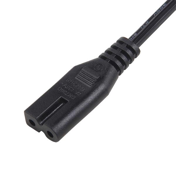 Quality 2 Pin AC USA Power Cord Extension UL Standard 10A 125V Customized Color for sale