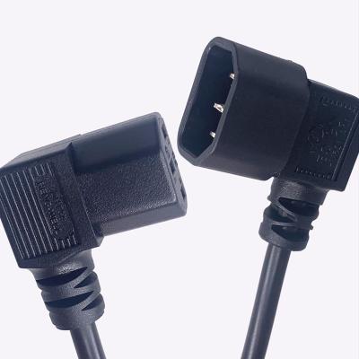 China Black Extension Power Cord C13 C14 Bent 90 Degrees Connector 1.2m 1.5m 1.8m for sale