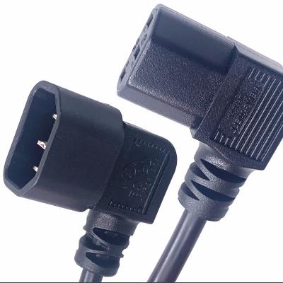 China Enchufe de extensión 90 grados Cable de alimentación IEC C13 C14 conector doblado 1.2m 1.5m 1.8m en venta
