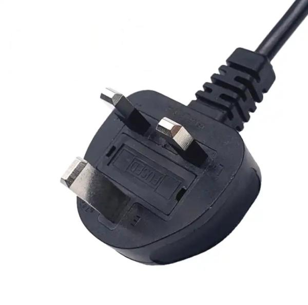 Quality Black UK Power Cord 3 Pin Plug To IEC 320 C13 AC Cable 10A 250V for sale