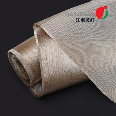 China Caramelized Fire Resistant Fiberglass Fabric Satin Weave Heat Treated for sale