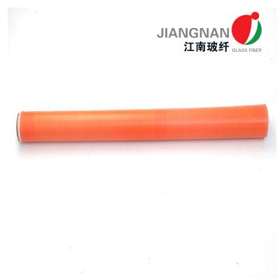 China 0.25mm 280g  E - Glass Orange Acrylic Coated Fibreglass Fabric Glass Fiber Cloth for sale