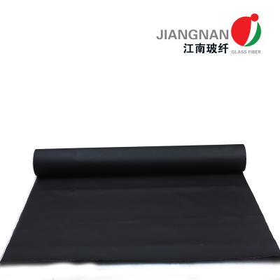 China 1000mm Width Thermal Insulation Materials 0.8mm Black Pu Coated Fiberglass Fabric for sale
