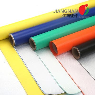China Heat Insulation 590g/M2 Silicone Coated Fiberglass Cloth Fireproof Colored for sale