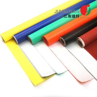 China 2m Width 0.45mm Satin Weave Silicone Impregnated Fiberglass Cloth Silicone Coated Glass Fiber for sale