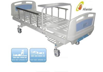 China Luxuary Foldable Aluminium Railing Medical Hospital Beds With Overbed Table ( ALS-M217) for sale