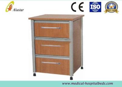 China 3 Drawers Wooden Material Hospital Bedside Cabinet Hospital Furniture Medical Locker for sale