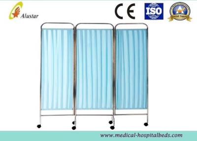 China 1500*1870mm Medical Stainless Steel Hospital Privacy Screens With Swivel Caster (ALS-WS09) for sale