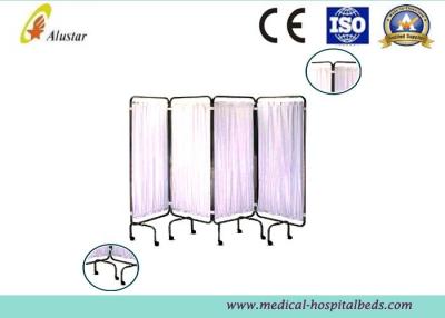 China 4 Folding Steel Frame Hospital Privacy Screens Medical Pvc Bed Screen For Patients (ALS-WS08) for sale