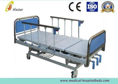 China Edelstahl-manuelle medizinische Krankenhaus-Betten mit faltbaren Leitschienen (ALS-M326) zu verkaufen
