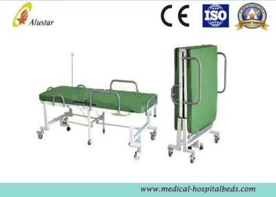 China Powder Coated Steel Medical Foldable Hospital Bed With Mattress (ALS-F249) for sale