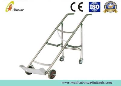 China Medizin-Ausrüstungs-Edelstahl-Doppelt-Fuß-Laufkatze für Sauerstoffflasche (ALS-A07) zu verkaufen