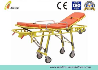 China Stainless Steel Adjustable Folding Stretcher Automatic Loading Ambulance Stretcher Trolley ALS-S012 for sale