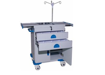 China Silver Trolley For Hospital Usage Medicine Trolley Cart With 3-5 Drawers Plastic for sale