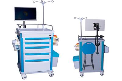 China Medical Mobile Adjustable Laptop Computer Cart Emergency Cart Laptop Cart Five Drawers (ALS-WT08) for sale