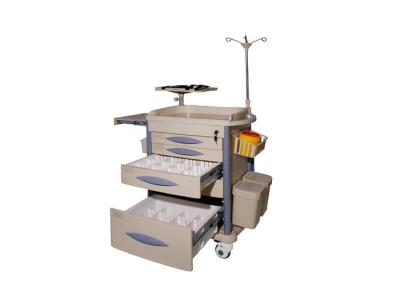 China Emergency Equipment Medical Trolley , Hospital Cart With Five Drawers for sale