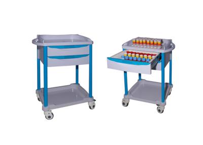 China Two Shelves Clinical Emergency Nurse Medical Trolley Cart For Hospital Patient Room for sale
