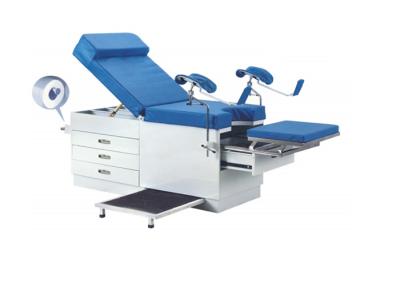 China Powder Coated Steel Gynecological Portable Examination Couch Hospital Bed Table With Drawer for sale