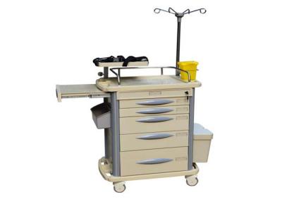 China Hospital ABS Emergency Medical Trolley Crash Cart With Steel Guard Rail (ALS-ET123 Old) for sale