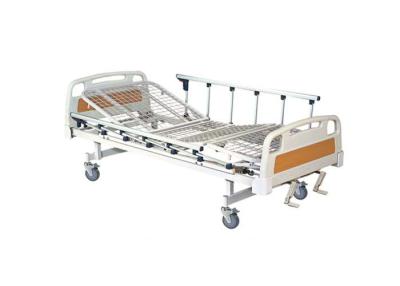 China Manual 2 Crank Medical Hospital Beds Mesh Bedboard Aluminum Guardrail (ALS-M201B) for sale