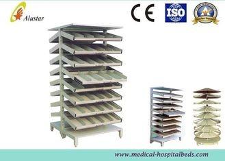 China Two Side Adjustable Hospital Bedside Cabinet Medicine Tray Shelf 800*800*2000mm for sale