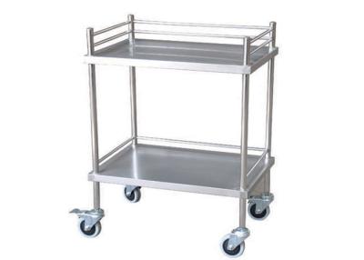China Durable Two Shelves Stainless Steel Medical Trolley Surgical Instrument Trolley (ALS-SS02) for sale