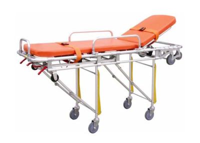 China Adjustable Back Ambulance Stretcher Trolley Automatic Loading Stretcher With Lock (ALS-S003) for sale