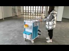 Height Adjustable Medical Trolley Cart Noiseless With Drawers