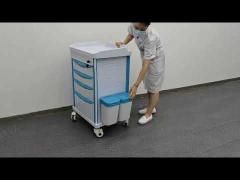 Noiseless Anesthesia Hospital Cart With Utility Container