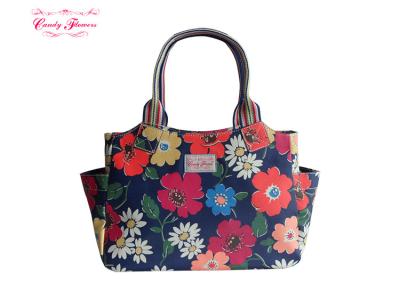 China Dos bolsos laterales externos de la impresión floral, flores de paraíso relampagaron el bolso en venta