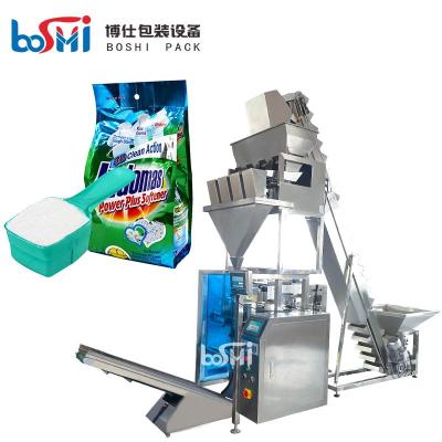 China Automatic Washing Powder Pouch Packing Machine With Wrapping Labeling Sealing for sale
