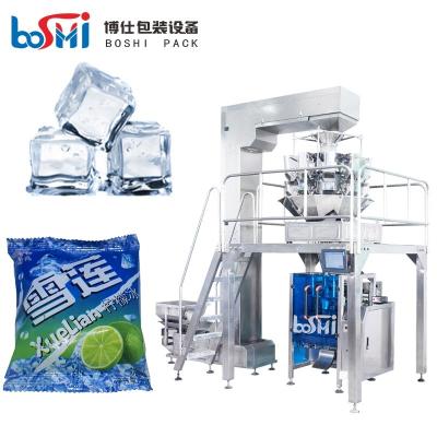 China Automatic Ice Cube Fronzen Product Meat Ball Dumpling Packing Machine With 10 Head Weigher à venda