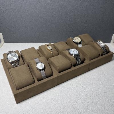 China Embossed Logo PU Wood Watch Display Case Gift Box For Watch Store for sale