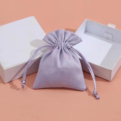 China Candy Color Drawstring Jewelry Pouch Small Velvet Bags For Jewelry for sale