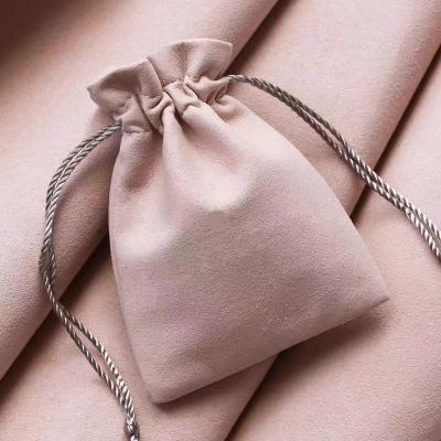 China Earrings Ring Drawstring Jewelry Pouch Deboss Printed Jewellery Gift Pouch for sale