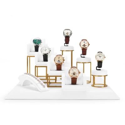 China OEM Logo PU Luxury Watch Display Wrist Watch Display Stand for sale