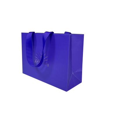 China Eco Friendly Klein Blue Jewellery Handbags Perfume Art Paper Bag OEM for sale