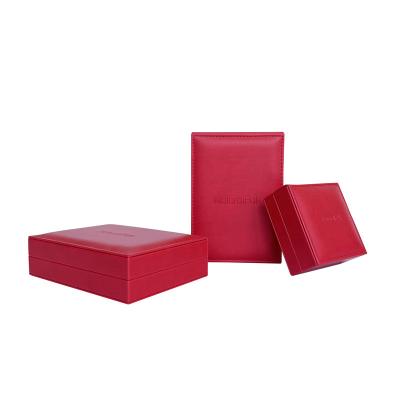 China Square Two Piece Cardboard Box Vintage Style Red Coin Box With Cream Inner for sale