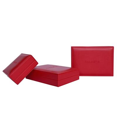 China Custom Red Leatherette Commemorative Coin Boxes 133*110*80mm for sale